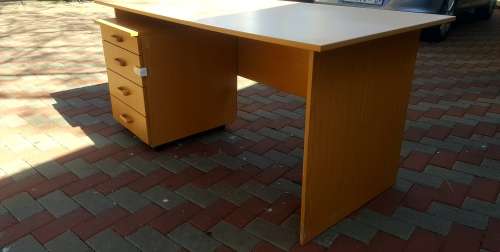 Wooden Desk and Draw Set