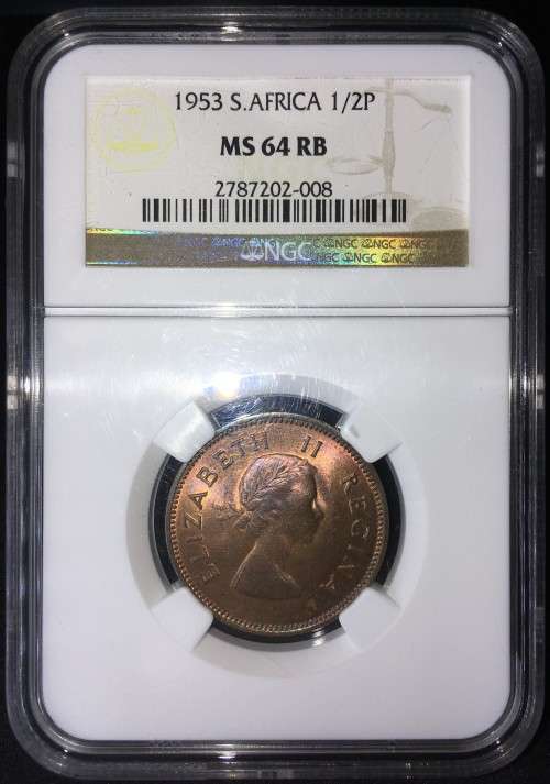 1953 1/2 PENNY NGC MS64RB 2nd Finest  *R1 AUCTION!*