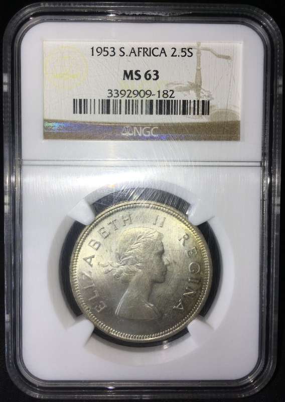 1953 2.5 SHILLINGS NGC MS63 *R1 AUCTION!*