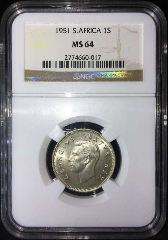 1951 1 SHILLING NGC MS64 *R1 AUCTION!*