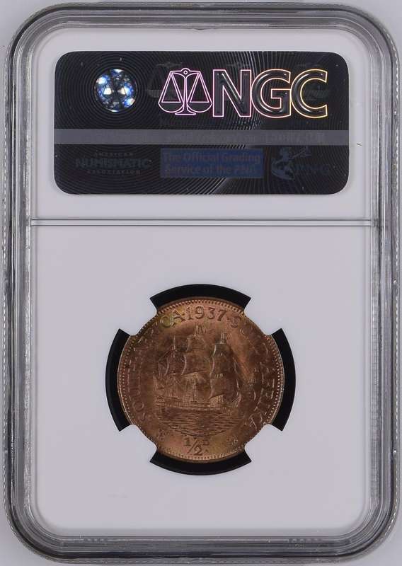 *FINEST KNOWN* 1937 1/2 PENNY NGC MS65RB *AUCTION*