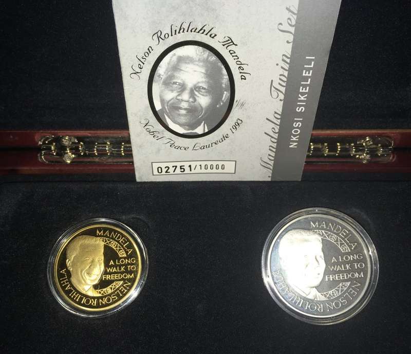 Gold Proof 1/2oz Nelson Mandela, Nkosi Sikilele Twinset