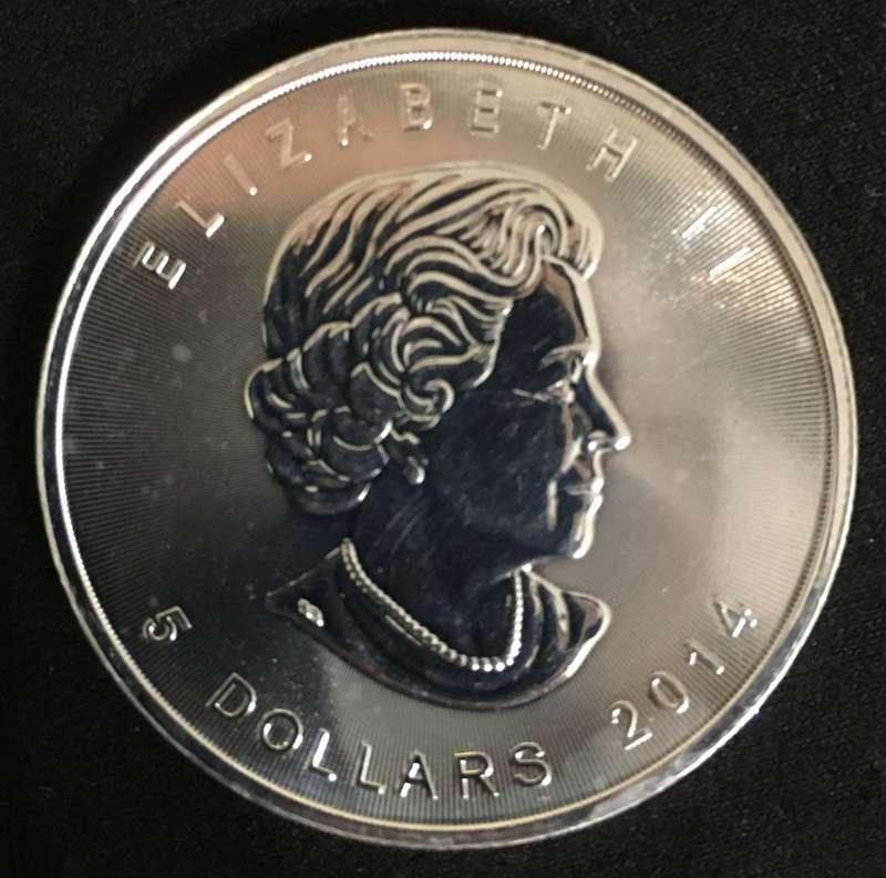 Canadian 99.99% Silver 1oz Maple Leaf Coin 2014
