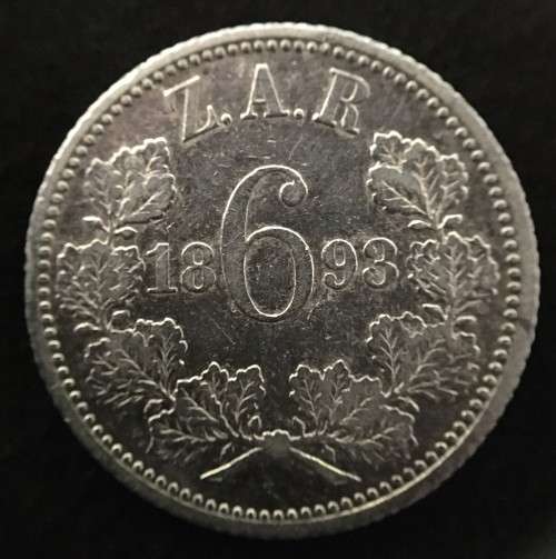 ZAR 1893. 6d / Sixpence.