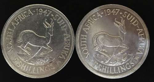 SILVER 1947 5 SHILLINGS. (80%)
