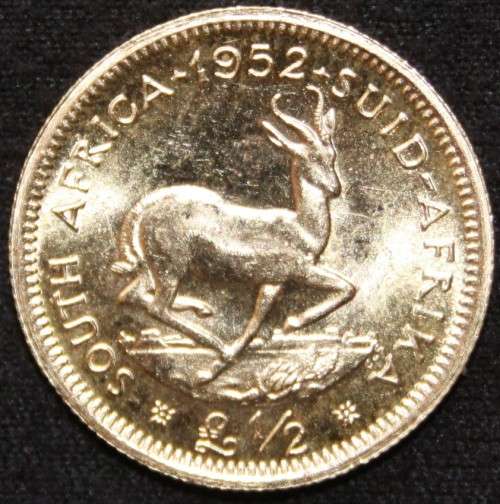 GOLD S.A.U 1/2 POUND (1952) (24 hour Auction)