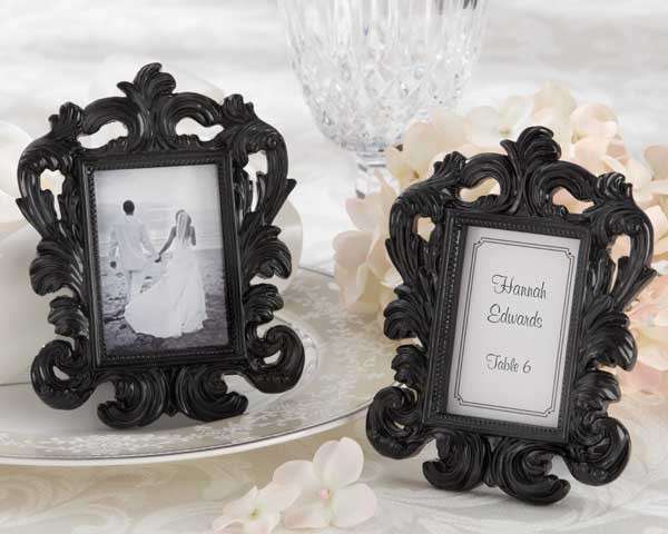Kate Aspen - Wedding Favour - Elegant Black Baroque - Place Card Holder/Photo Frame