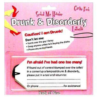 Hens Night - Drunk and Disorderly Labels