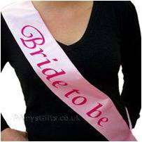 Hen's / Bachelorette Night - Bride to Be Sash with Pink