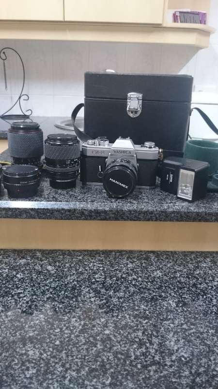 #Camera Yashica FX-2 + lenses with case#