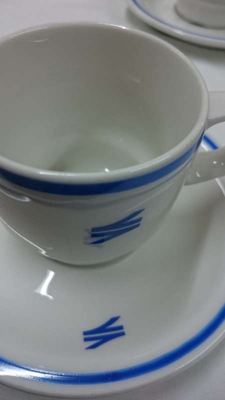 ###Wow!2 x Transnet\spoornet espresso\coffee cups and saucers with logo###