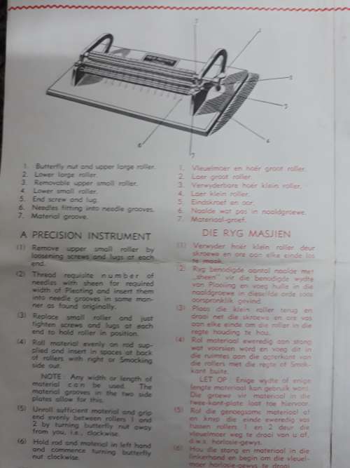 ##Vintage Read patent Pleating - smocking machine