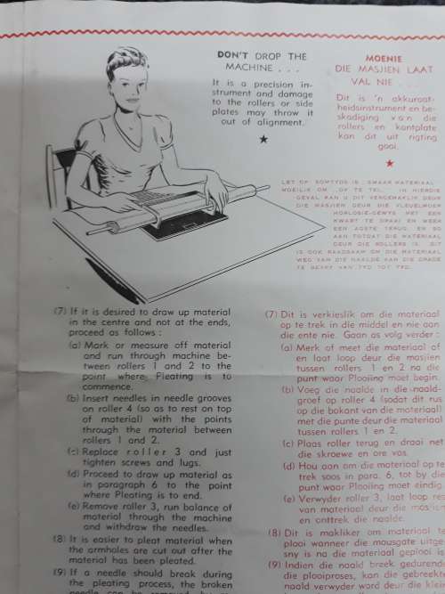##Vintage Read patent Pleating - smocking machine