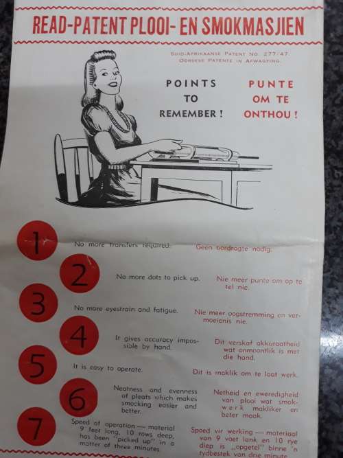 ##Vintage Read patent Pleating - smocking machine