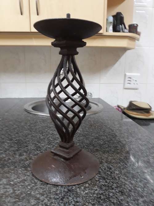 ##Wrought iron twirled candle holder##