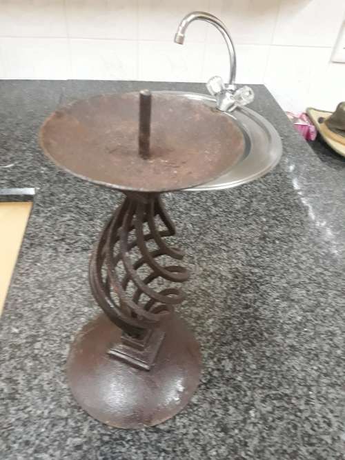 ##Wrought iron twirled candle holder##