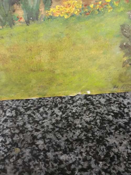 ##Small acrylic painting of verandah##