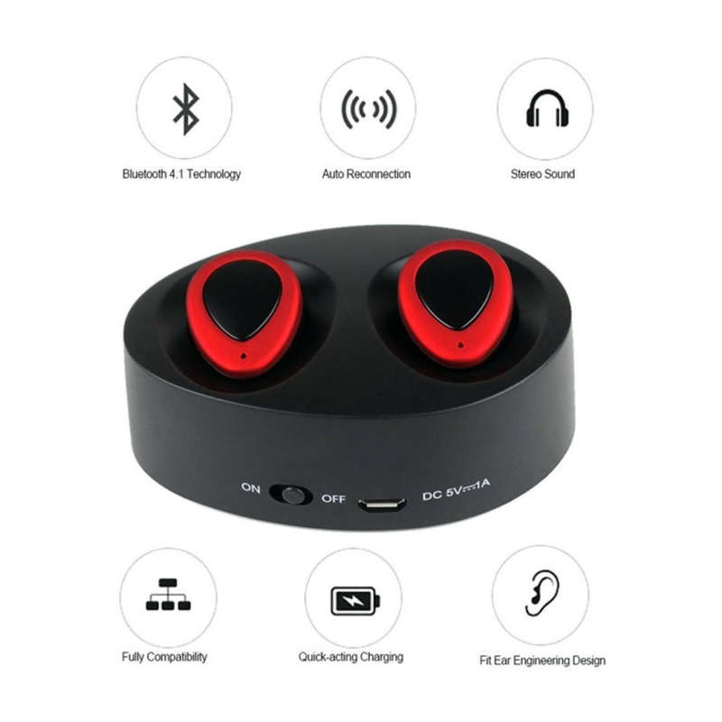 HUAWEI Wireless Bluetooth Headset Earbuds (TWS-K2) - Red and Black