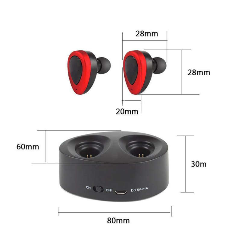 HUAWEI Wireless Bluetooth Headset Earbuds (TWS-K2) - Red and Black
