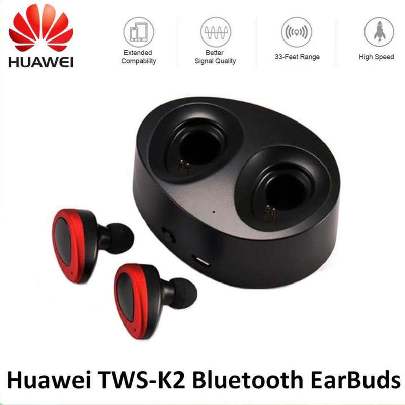 HUAWEI Wireless Bluetooth Headset Earbuds (TWS-K2) - Red and Black