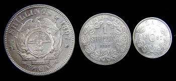 A ZAR Set of 3 Silver Coins - Dated 1897