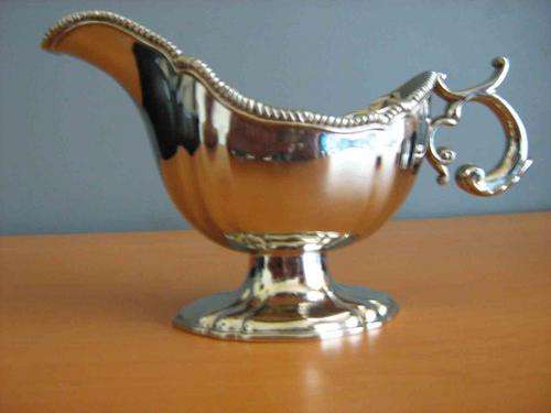 Plated silver gravy boat
