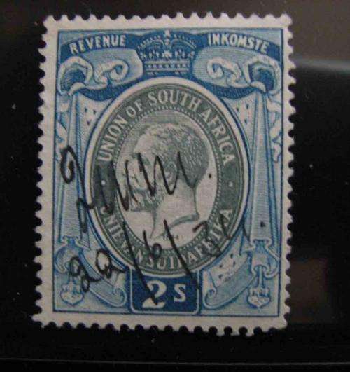 2s Union of South Africa revenue stamp