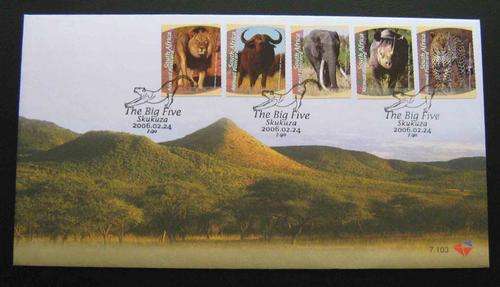 2006 Big five FDC with booklet stamps Cat. value R120