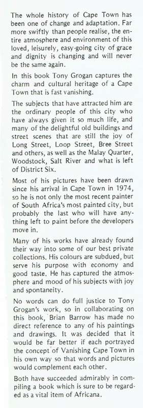 Tony Grogan`s Vanishing Cape Town