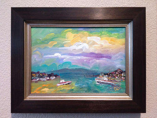 Original R. Pienaar Oil on Board. "Harbourscape 2"