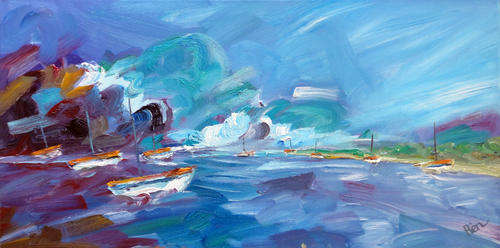 Original Seascape by R. Pienaar! Big 800x400 Oil on Canvas.