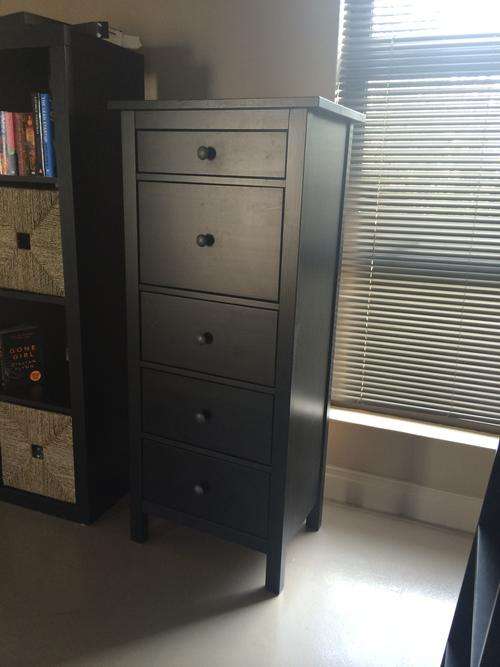 IKEA Hemnes Chest with 5 drawers, black-brown