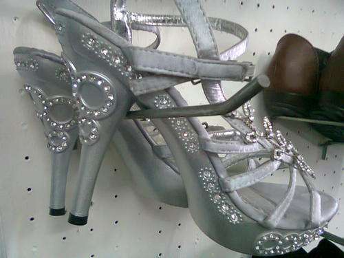 New Silver Diamante High Heels,