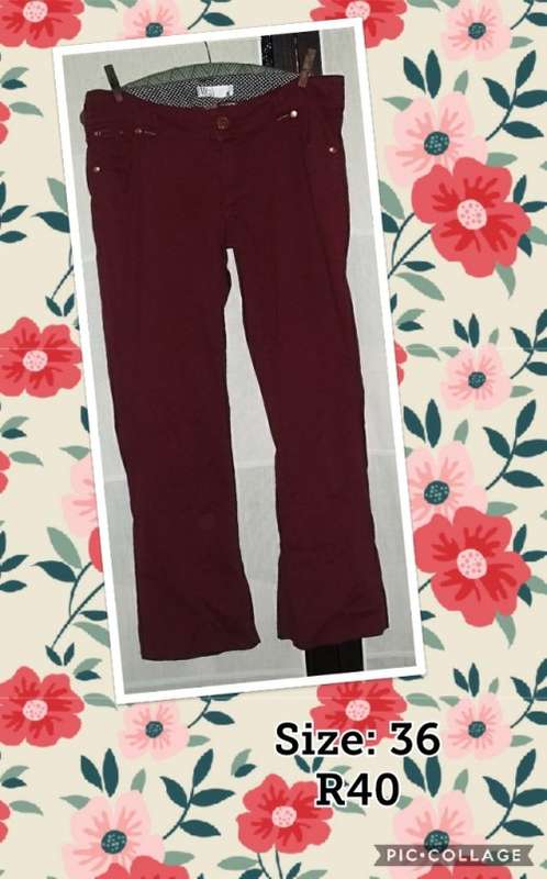 Maroon pants/jeans size 36
