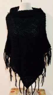 Black knitted poncho size: S - M