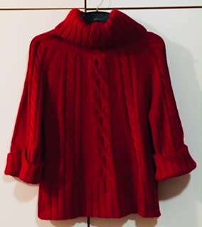 Woolworths Red cable polo neck jersey 3/4 sleeves Size: L