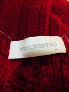 Woolworths Red cable polo neck jersey 3/4 sleeves Size: L