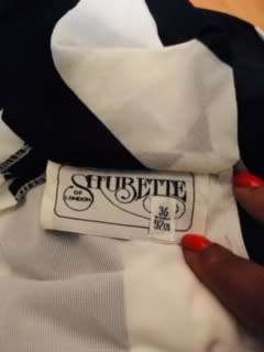 Vintage  Black & white stripe high collar dress By Hubette by London Says 36 but fits 38/40