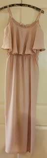 Cotton on Beige maxi dress with side slits Size: L