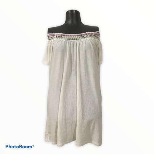 Cream off-shoulder dress Size: M