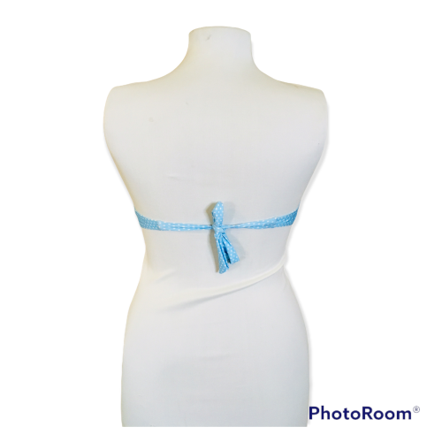 Blue Polkadot bikini top Size: S