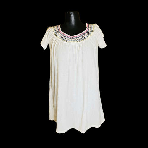 Cream off-shoulder dress Size: M
