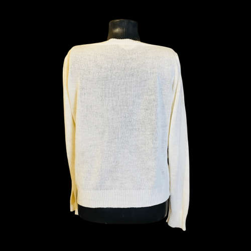 Vintage Cream Cable Knit Jersey Size L