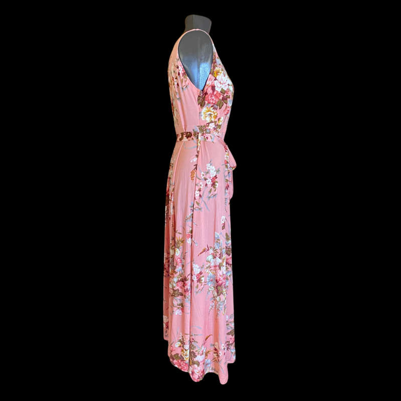 Pink floral print maxi dress Size: XL/XXL