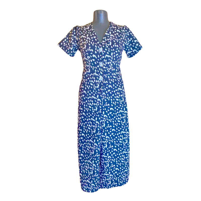 Black print jumpsuit Size: 6/30