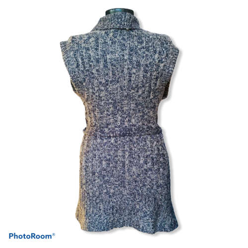 Blue and Grey Knit Cardigan Size: S