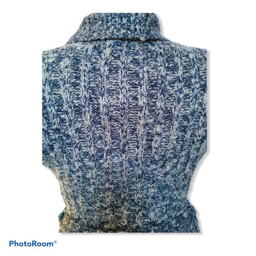 Blue and Grey Knit Cardigan Size: S