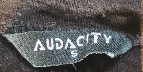 Audacity Black Longer Length Top Size ML