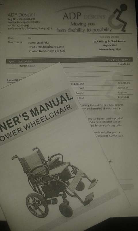 Budget Buddy Power WheelChair (Black with Red trim)