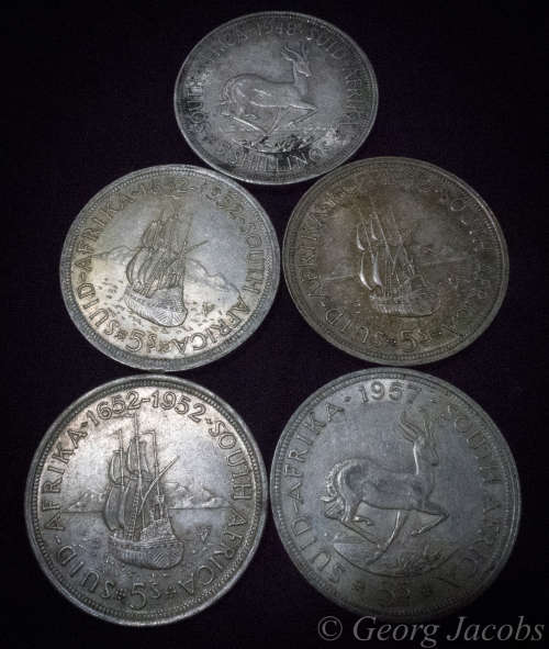 Five Silver Union Crowns 1948, 1952, 1957 - Start @ R1 !!!!
